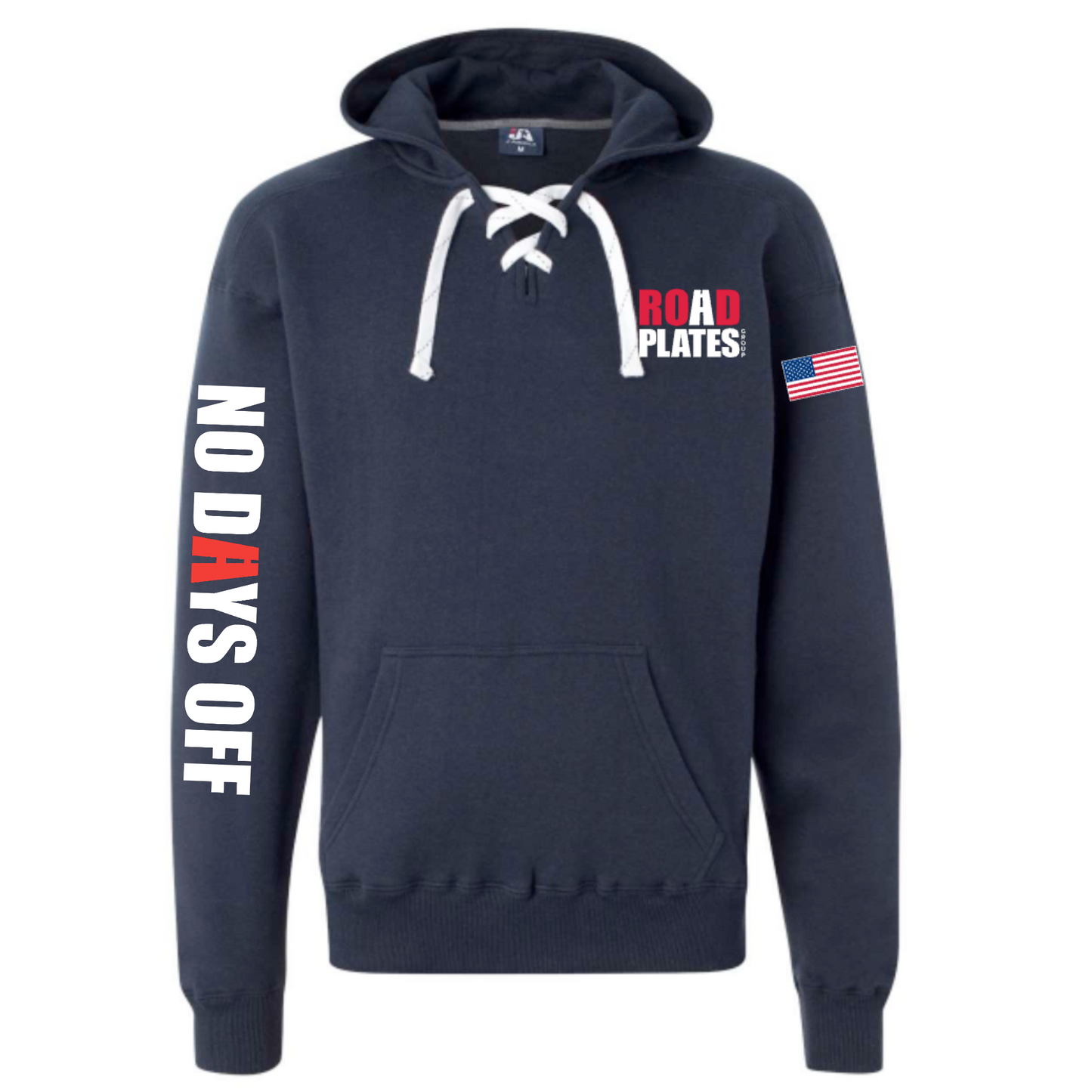 Road Plates Patriotic Lace Up Hoodie