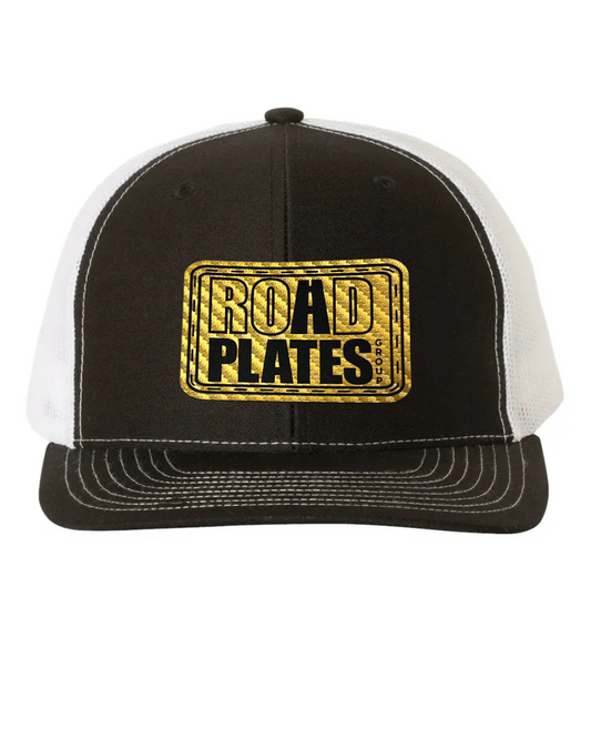 Road Plates Gold/Black Carbon Fiber Leatherette Patch Richardson 112 Hat
